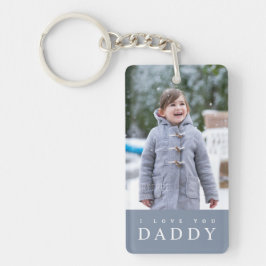I Love You Daddy Modern Blau Kids 2 Foto  Sleutelhanger