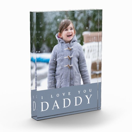 I Love You Daddy / Modern Dusty Blue Kinder Fotoblokken (Links)