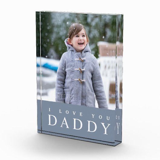 I Love You Daddy / Modern Dusty Blue Kinder Fotoblokken (Rechts)