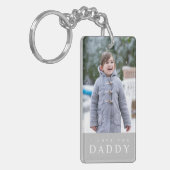 I Love You Daddy Modern Gray 2 Foto Sleutelhanger (Voorkant Links)