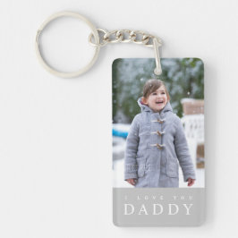 I Love You Daddy Modern Gray 2 Foto  Sleutelhanger