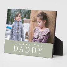 I Love You Daddy Modern Sage Green 2 Foto Collage