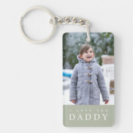 I Love You Daddy Modern Sage Green 2 Foto  Sleutelhanger