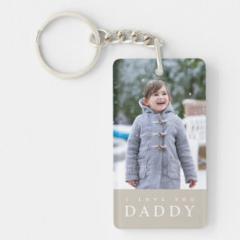 I Love You Daddy Modern Taupe 2 Foto  Sleutelhanger
