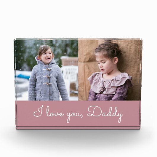 I Love You Daddy / Pink 2 Photo Collage Block Fotoblokken (Voorkant)