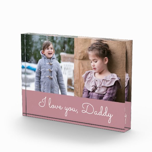 I Love You Daddy / Pink 2 Photo Collage Block Fotoblokken (Rechts)