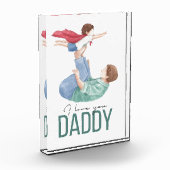 I Love You Daddy Superhero Vader en Kind Groet Fotoblokken (Links)