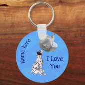 I Love You Dalmatian Puppy Rose Personalized Sleutelhanger (Achterkant)