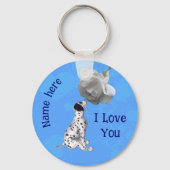 I Love You Dalmatian Puppy Rose Personalized Sleutelhanger (Achterkant)