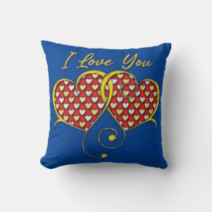 I Love You Design Gouden Harten Kussen
