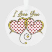 I Love You Design Gouden Harten Ornament (achterkant)