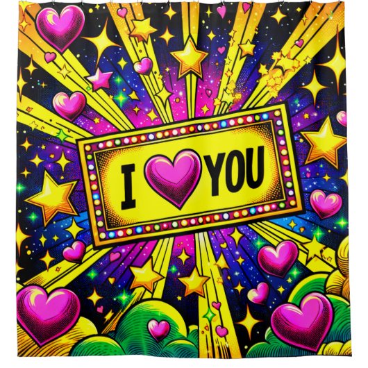 I Love You Douchegordijn (Voorkant)