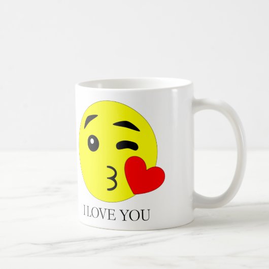 I Love You Emoji Ceramic Mug (11oz) Koffiemok (Rechts)