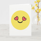 I Love You Emoji Hartjes Kaart (Gele Bloem)