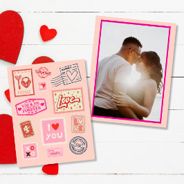 I Love You Express Mail Postzegels Valentijnsdag  Kaart