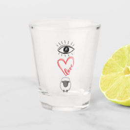 I Love You – Eye • Heart • Ewe Funny Valentine Shot Glas