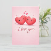 I love you!  feestdagenkaart (Staand voorkant)