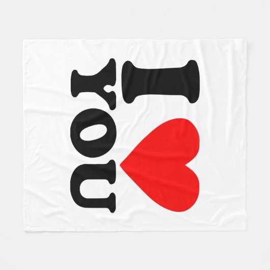 I Love You Fleece Deken (Voorkant (Horizontaal))