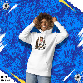 I love you football, woman with dreadlocks hoodie