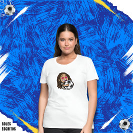 I love you football, woman with dreadlocks t-shirt