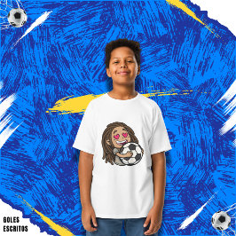 I love you football, woman with dreadlocks t-shirt