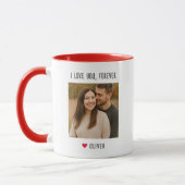 I Love You Forever Custom Name Couple Photo Mok (Links)
