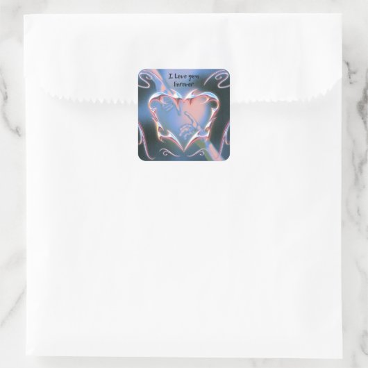 I Love You Forever Vierkante Sticker (Tas)