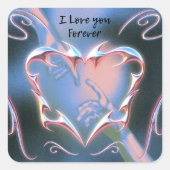 I Love You Forever Vierkante Sticker (Voorkant)
