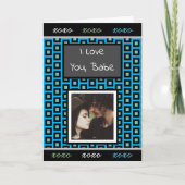 'I Love You' Foto blauw, Blauwgroen, zwart manneli Kaart (Voorkant)