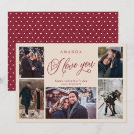 I Love You Foto Collage Valentijnsdag Feestdagenkaart
