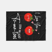 I Love You From My Head Tomatoes Funny Valentine S Fleece Deken (Voorkant (Horizontaal))