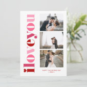 "I Love You" Galerij van 3 Foto's Valentijnsdag Feestdagenkaart (Staand voorkant)