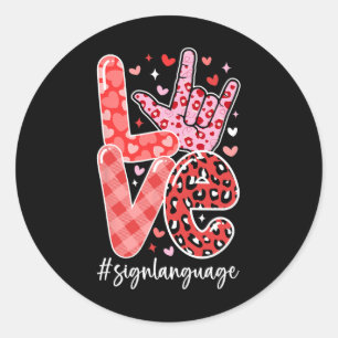 I Love You Gebarentaal Asl Valentijnsdag Dove Ronde Sticker