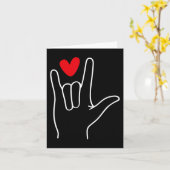 I Love You Gebarentaal Cute Happy Valentijnsdag Kaart (Gele Bloem)