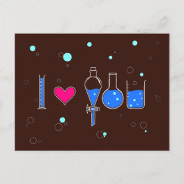 "I love you" gespeld door glaswerk briefkaart