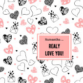 I Love You Gift Hand Drawn Heart Shower Curtain Douchegordijn