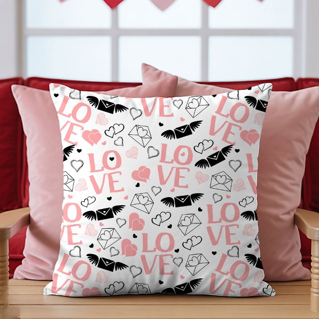 I Love You Gift Pillow Romantic Heart Sketch Desig Kussen (I Love You Gift Pillow Romantic Heart Sketch Design)