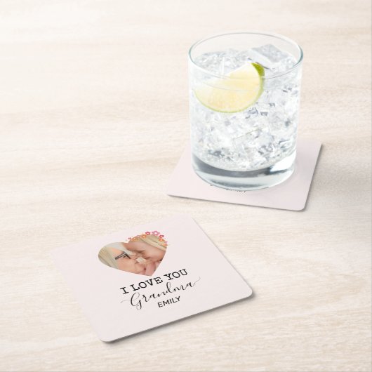 I Love You Grandma | Personalized Paper Coaster Kartonnen Onderzetters (Insitu)
