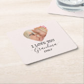 I Love You Grandma | Personalized Paper Coaster Kartonnen Onderzetters (Schuin)