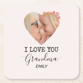 I Love You Grandma | Personalized Paper Coaster Kartonnen Onderzetters (Voorkant)