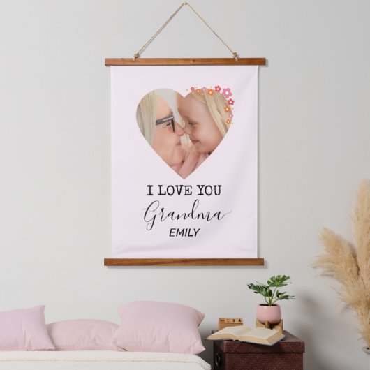 I Love You Grandma | Wood Topped Wall Tapestry Hangend Wandkleed (Slaapkamer)