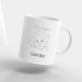 I love you Grandpa Custom Baby Face Portrait Koffiemok