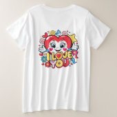I Love You Grote Maat T-shirt (Design achterkant)