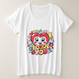 I Love You Grote Maat T-shirt
