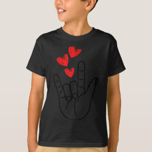 I-love You Hand Gebaar Hart Vrouwen Meisjes Valent T-shirt