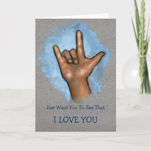 I LOVE YOU: Hand Making ASL Sign: Gebarentaal Kaart (Voorkant)
