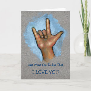 I LOVE YOU: Hand Making ASL Sign: Gebarentaal Kaart