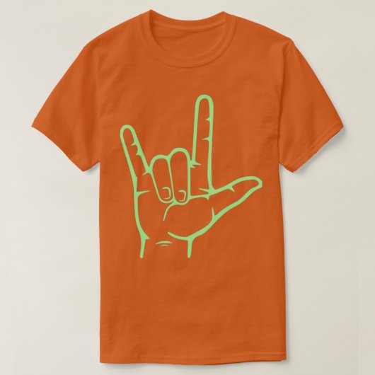 I Love You Hand Sign American Sign Language 9 T-shirt (Design voorkant)