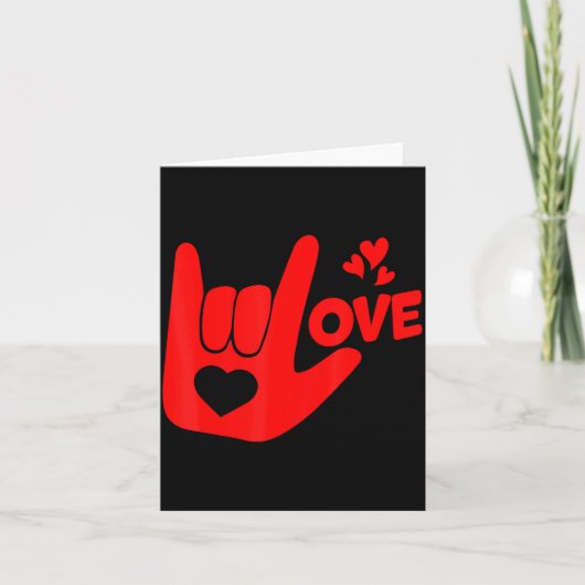 I Love You Hand Sign Asl Valentine Day Funny Wome  Kaart (Voorkant)