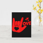 I Love You Hand Sign Asl Valentine Day Funny Wome  Kaart (Gele Bloem)